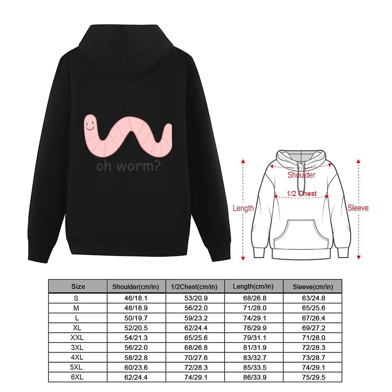 oh worm? Hoodie mens clothing men's autumn clothes hooded shirt korean clothes men's oversize hoodie