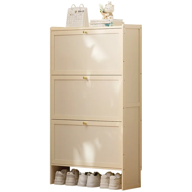 خزانة خذاء عمودية رفيعة للغاية، غطاء قلاب متعدد الطبقات، منظم أحذية موفر للمساحة لتخزين المدخل مع الأبواب #6