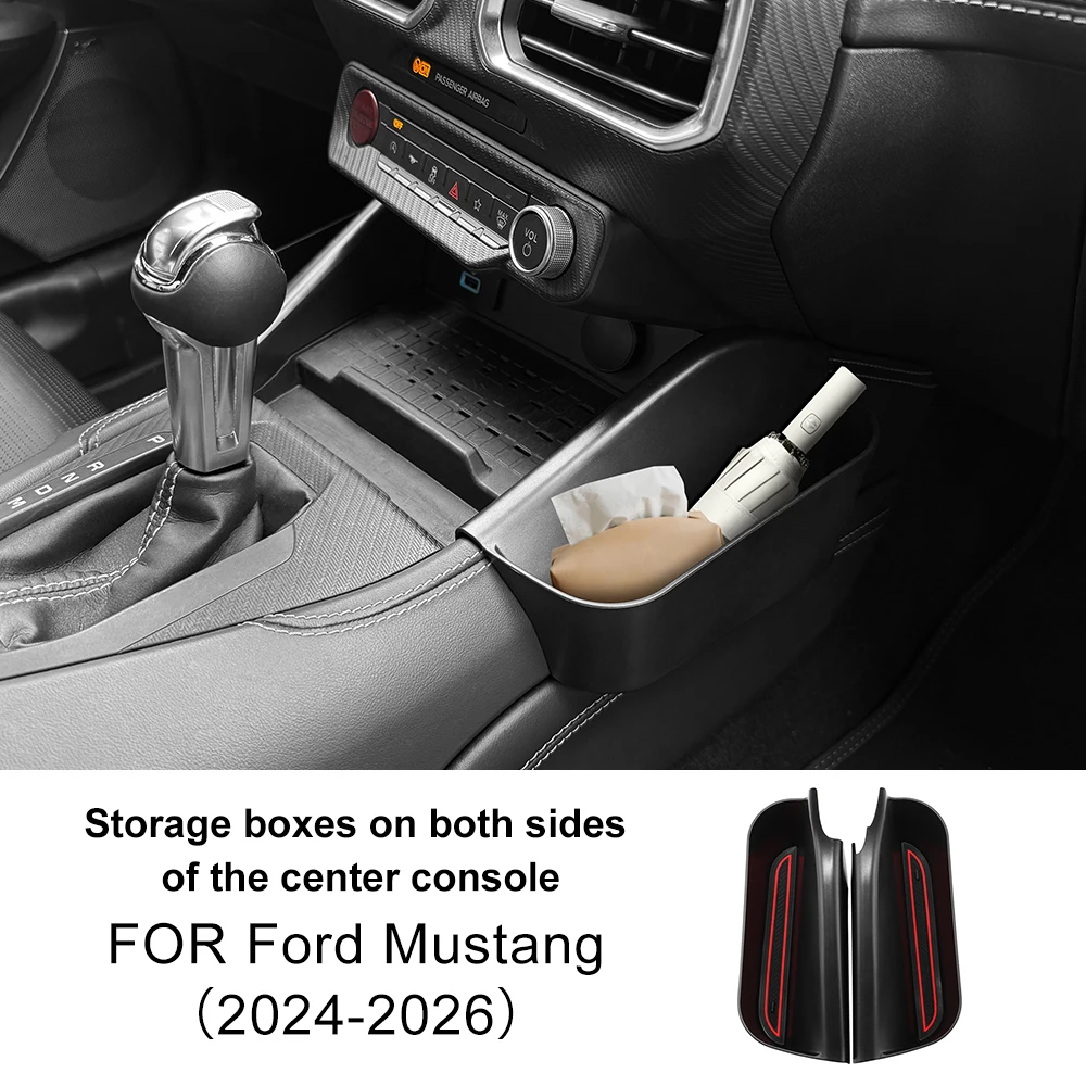 

2024 2025 2026 For Ford Mustang Dark Horse EcoBoost GT S650 Car Gear Shift Storage Box Organizer Stowing Tidying Accessories