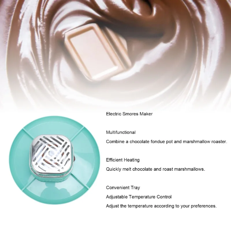 4 Detachable Trays Electric Smores Maker Indoor Adjustable Temperature Tabletop Chocolate Marshmallow Roaster For Party