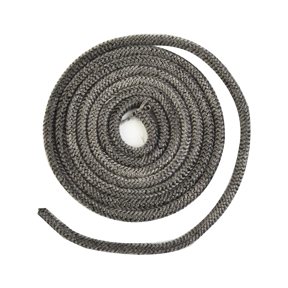 Brand New Fiberglass Rope Seal Home Fire Prevention Soft Wood Burning Stove Black Elastic Fiberglass Fire Rope