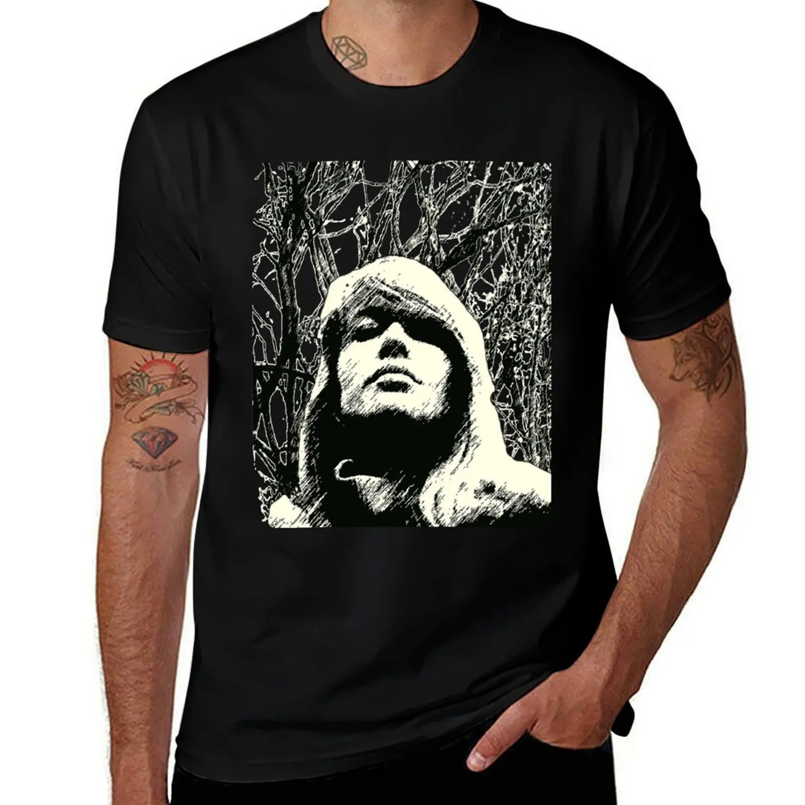 Fran?oise Hardy in a Paris' square. Bucolic graffito style. 1967 T-Shirt Novelty Graphic Tee Shirt T-Shirt