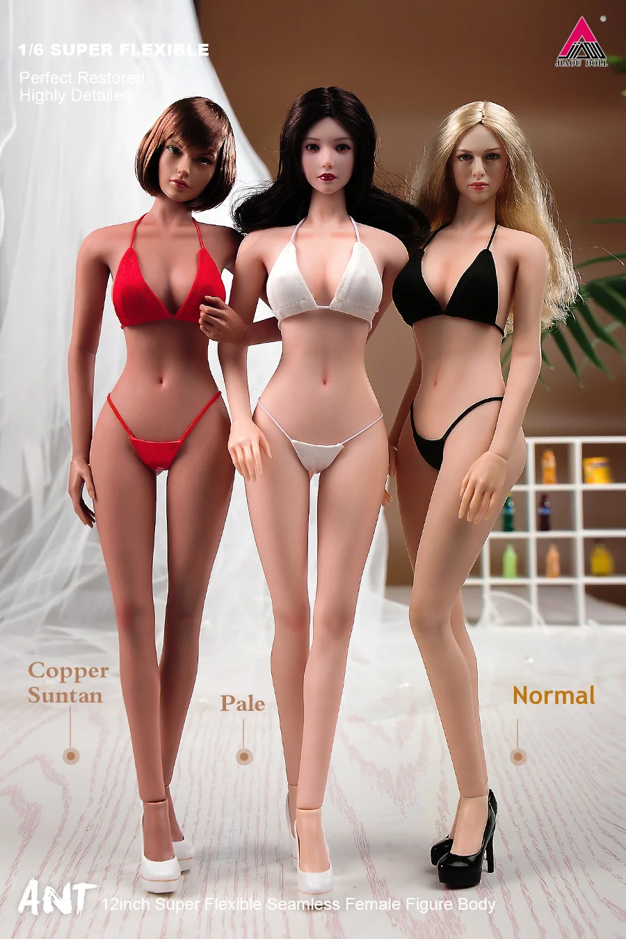 

ANT 1/6 Female Seamless Large Bust Body 12'' Steel Skeleton Super Flexible Action Figure Body Doll Model Upgrade Makeup Ver.