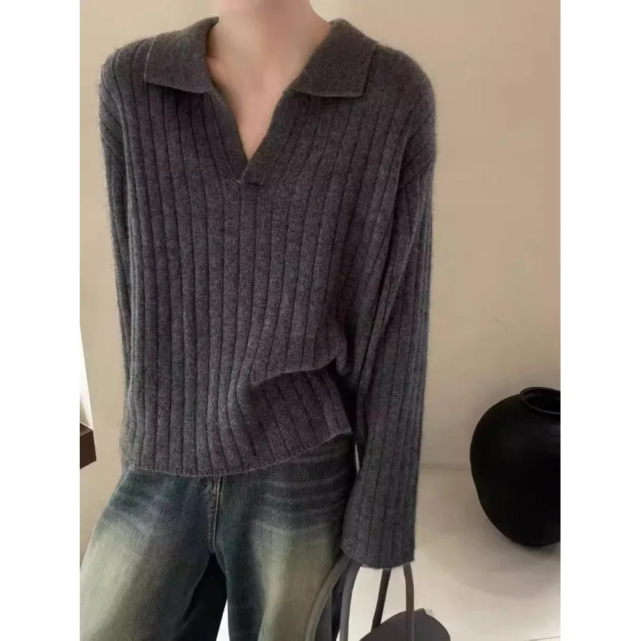 Pull tricoté à col Chic pour femmes, ample et Long, automne hiver, coréen, Vintage, col tournant, couche de Base