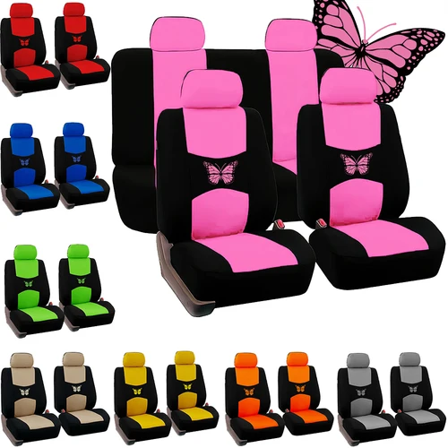 Fundas de asiento de coche de moda, funda Universal para asiento de coche, fundas de protección para asiento de coche, accesorios interiores de coche para mujer (9 colores)