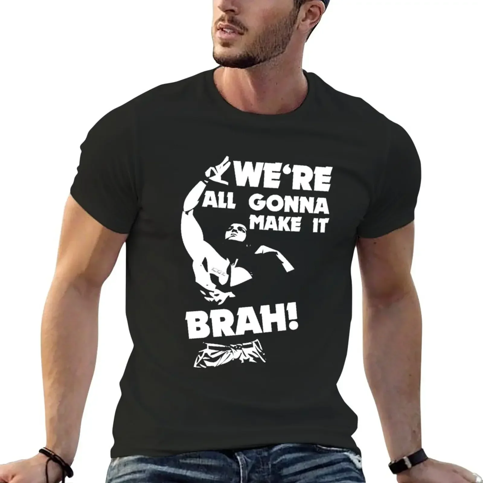 Zyzz we_re al gona me it brah! T-Shirt plus sizes korean fashion mens graphic t-shirts