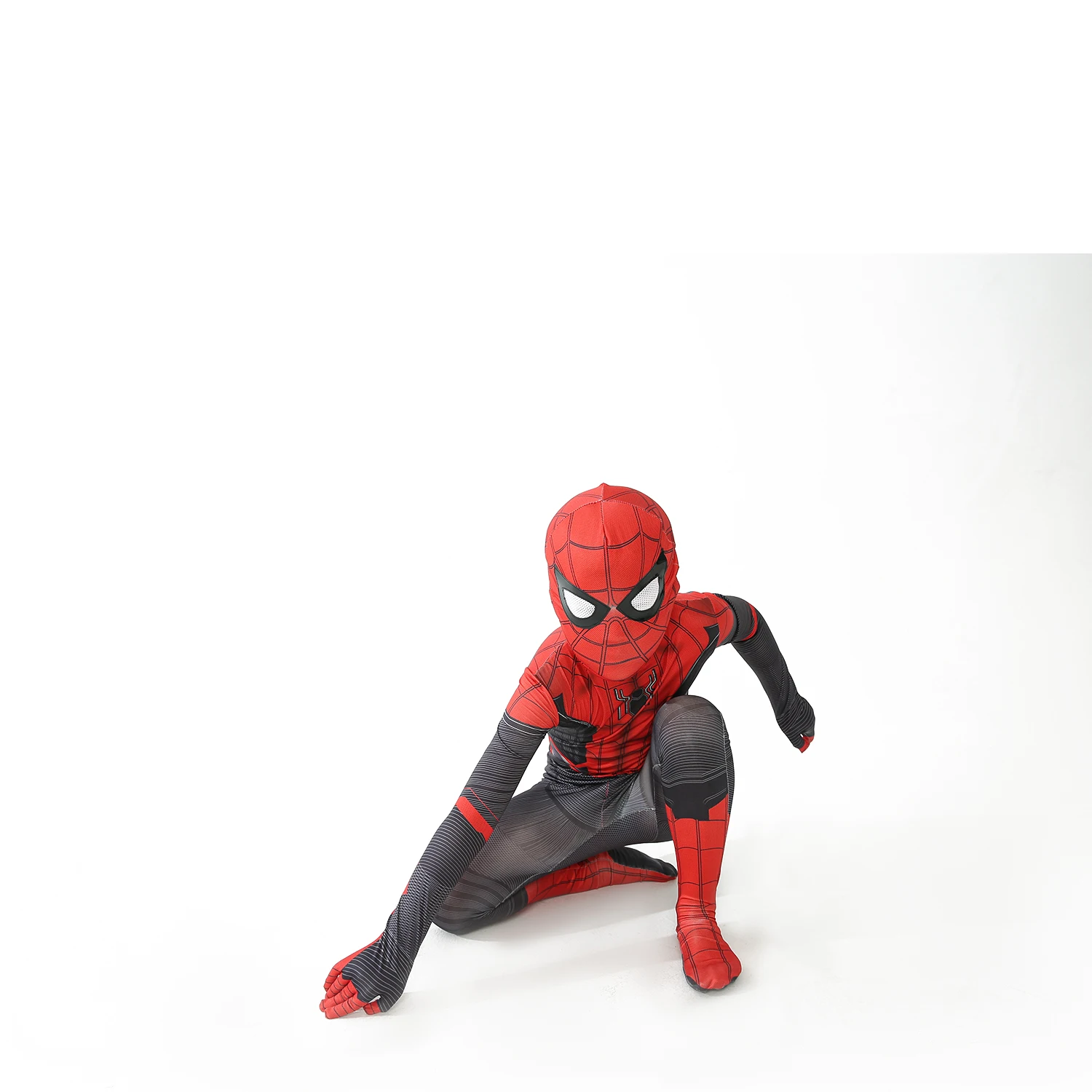 Miles Morales Cosplay Costume para Crianças, Longe de Casa, Zentai, Homem Aranha, Super-herói Bodysuit, Terno de Spandex, Custom Made, Novo