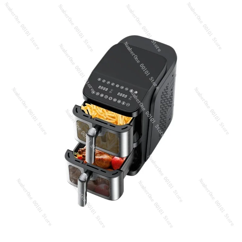 Air Fryer Double Layer Visible Cooking Electric Oven Touch Control Multifunction Fryer Household Kitchen Appliance