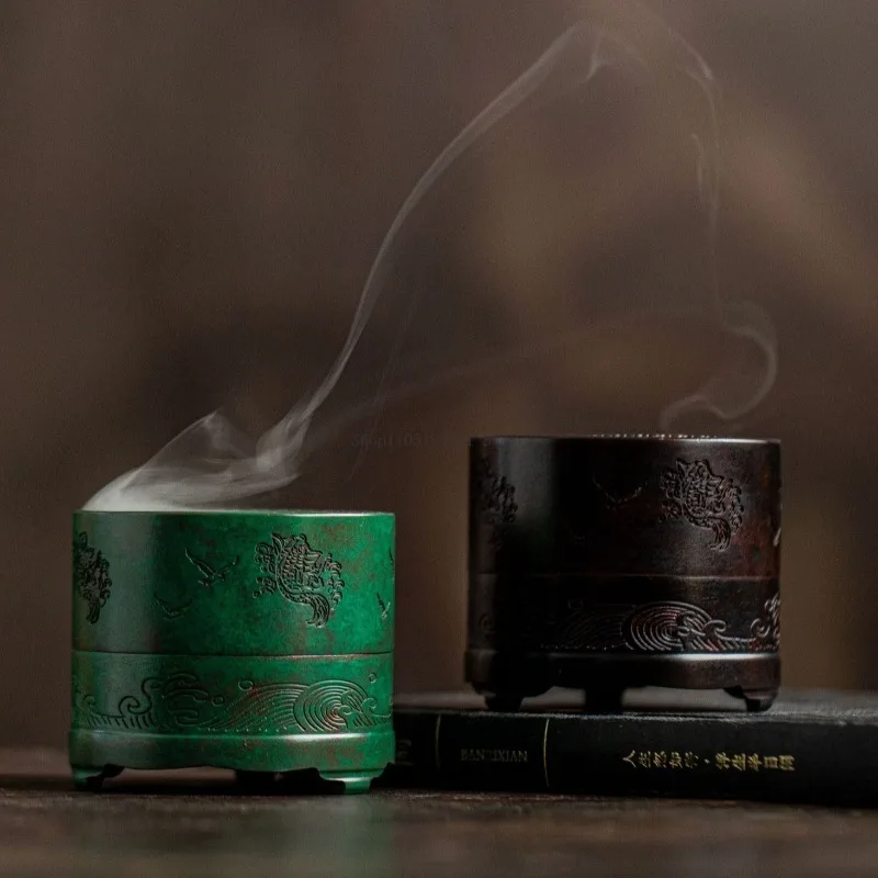 Brass Coil Incense Burner Hand  Incense Seal ToolHousehold Tea Room Meditation Soothing Spirit Purifying Aromatherapy Stove