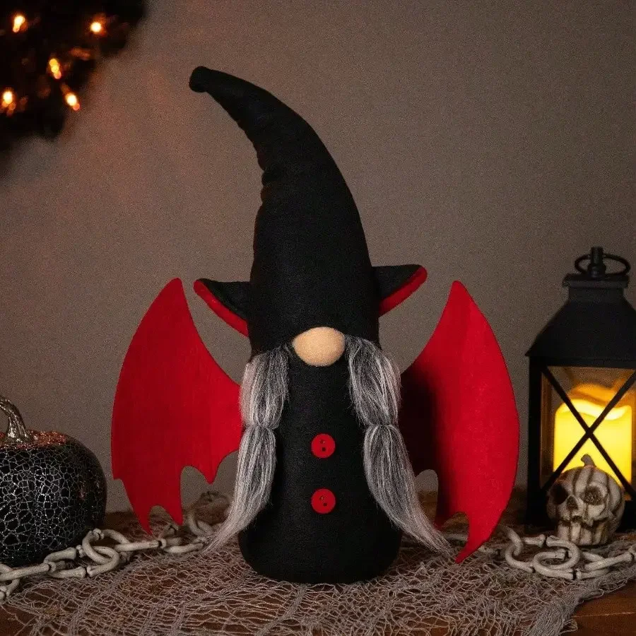 18 جنوم الهالوين باللونين الأسود والأحمر بأجنحة الخفافيش - أنثى #1