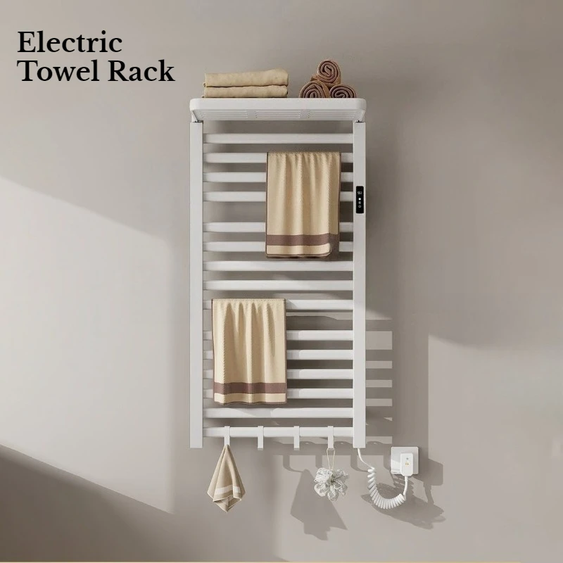 Electric Heated Towel Rack Household Aluminum Alloy Digital Display Waterproof Electric Towel Racks Bathroom Accessories