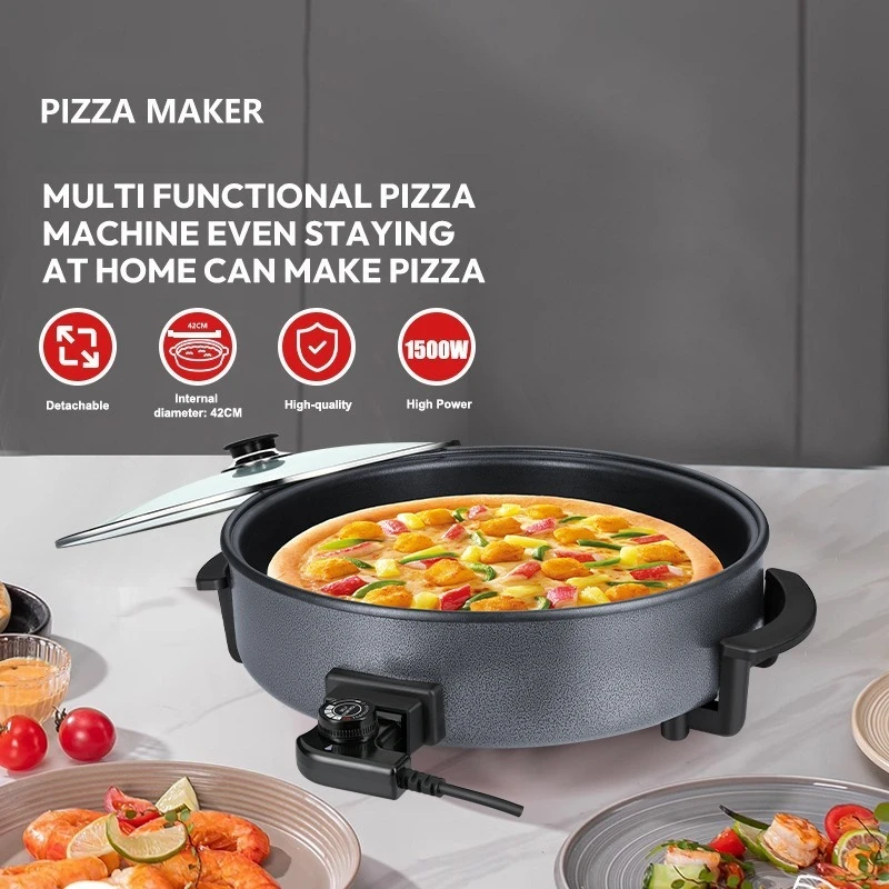 Round Non Stick Electric Cooking Pot Household Hot Pot Pizza Crepe Pancake Maker