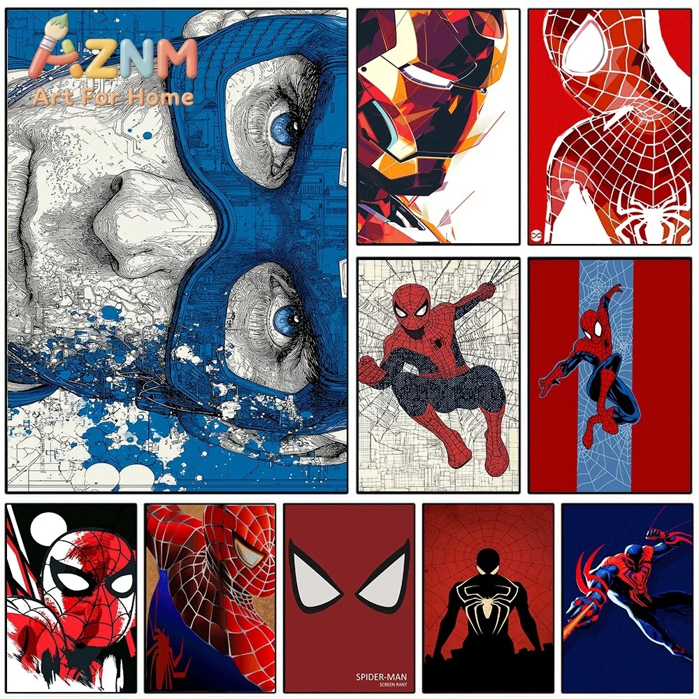 Spider Man Marvel Superhero Comic Sketch Canvas Wall Art No Frame Poster Print Home Bedroom Living Room Decor Artwork Painting