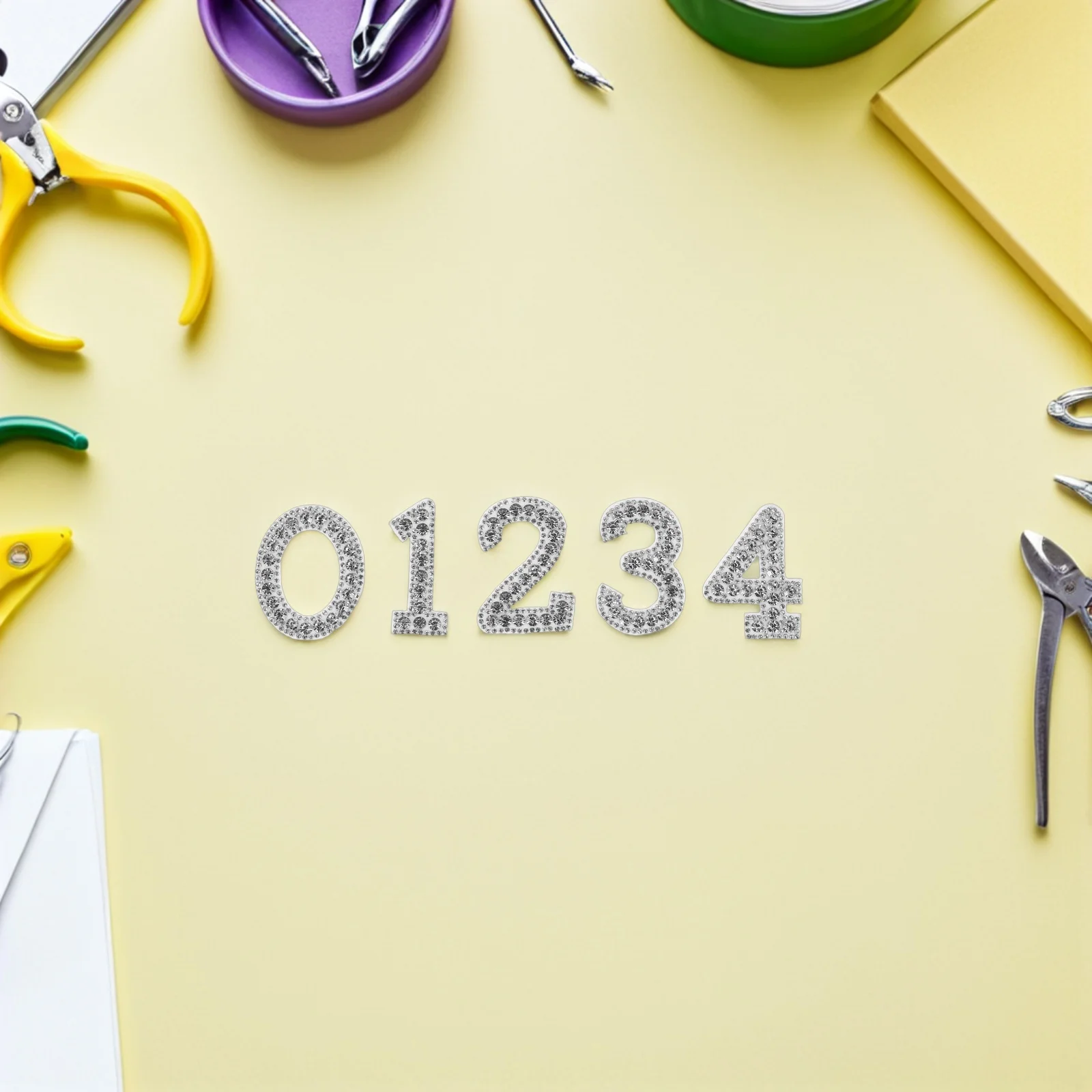 

10Pcs Embroidery Number Patches Glitter Applique Sew on Decorations for Clothes Hats Suits Jackets Shirts DIY Sewing Craft