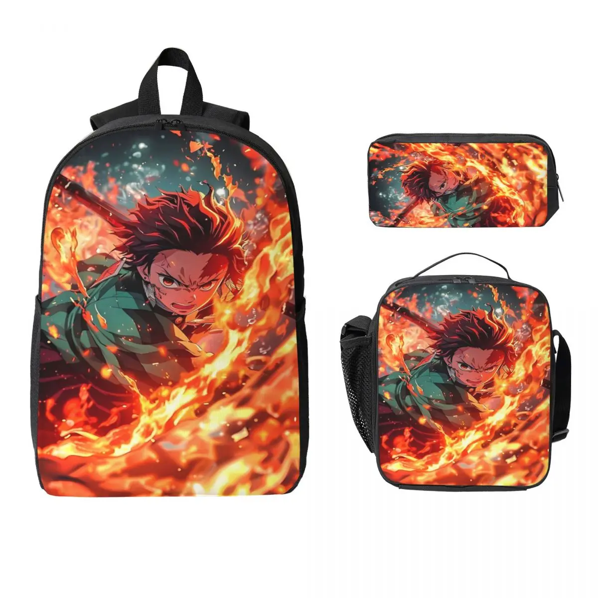 

3Pcs My Hero Academia Theme School bags Set for Children Pen Bags Backpack Sets with Lunch Box For School Students Knapsack