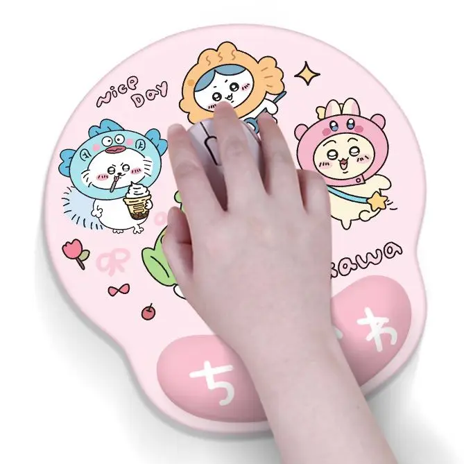 Anime Chiikawa Usagi Kawaii Ergonomic Wrist Rest Mouse Pad Non Slip Desk Mat Laptop Keyboard Support Office Set For Women Cute