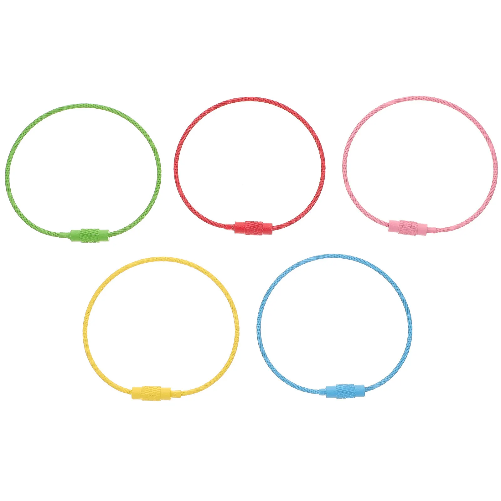 20Pcs Stainless Steel Wire Keychains Cable Loops for Luggage Tags Flash Drives Travel Keyring Holders