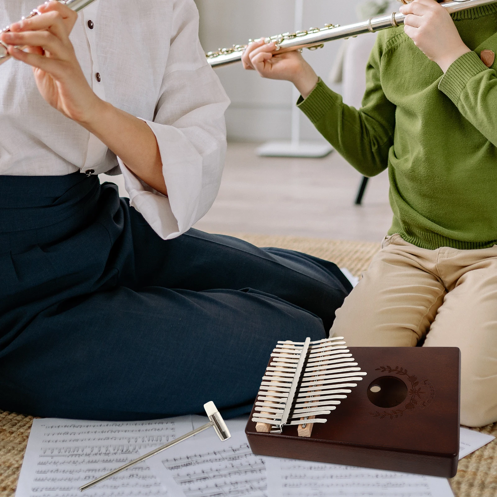

1 set 1 Set Coffee Color Mini Kalimba Thumb Piano Portable Music Instrument For Beginners Home Outdoor Gift Kids Friends Durable