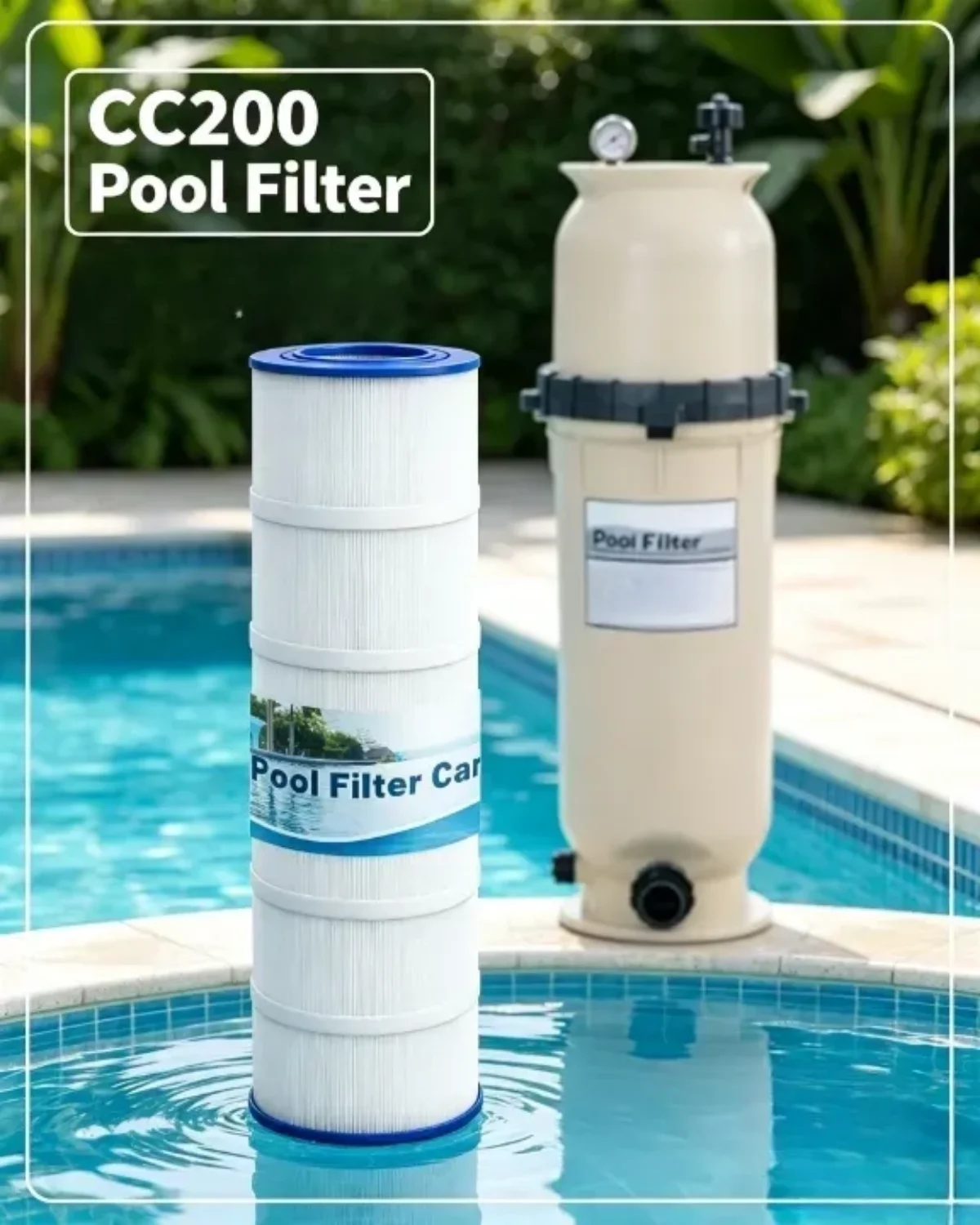 

200 Sq.Ft Pool Filter Cartridge 1 Pack Universal Compatible Replacement CC200 PAP200 R173217 C-9419 FC-0688 Ultral-C5 PP-C5