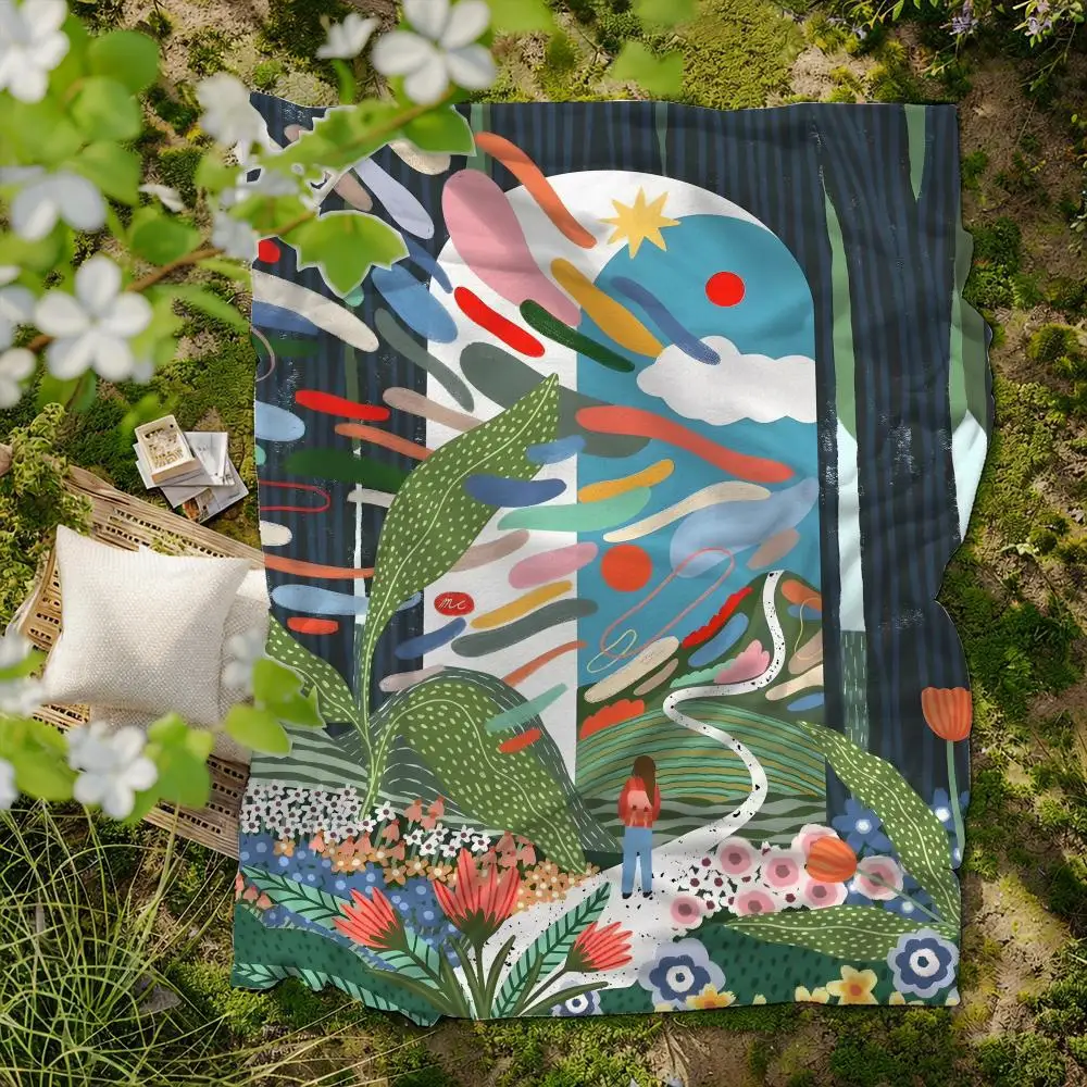 artist M-Marina E-Castaldo Throw Soft Flannel Blanket for Bed Bedroom Sofa Picnic Throw Skin-friendly Breathable Gift Cover