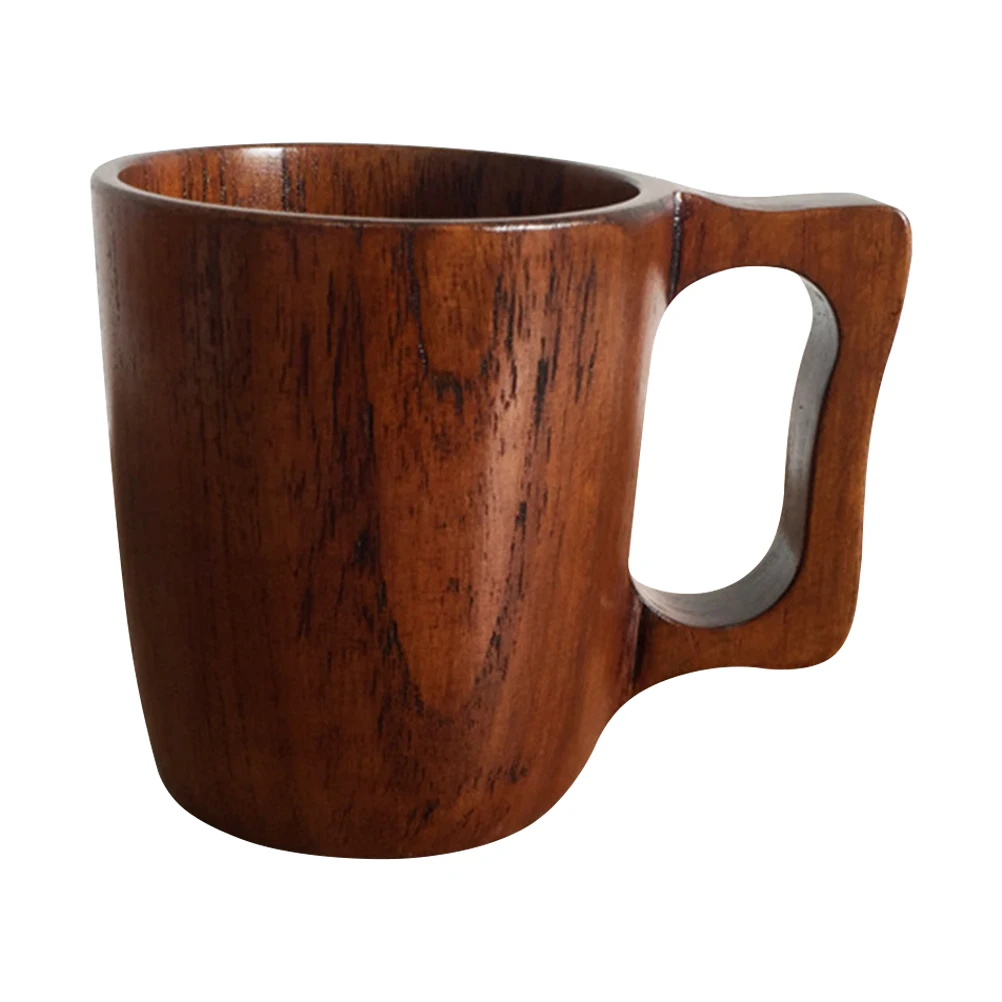 

Wooden Coffee Mug Large Capacity Hot Beverage Cup for Men Office Use Premium Wood Material Smooth Surface Comfortable Handle