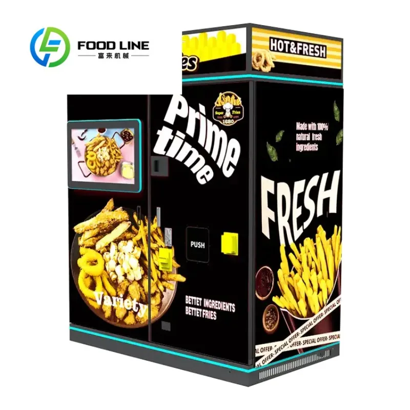 FL Industrial French Fry Vending Machine Multi‑payment Hot Fried Snack Self‑service Vending Machine For Exhibition Hall