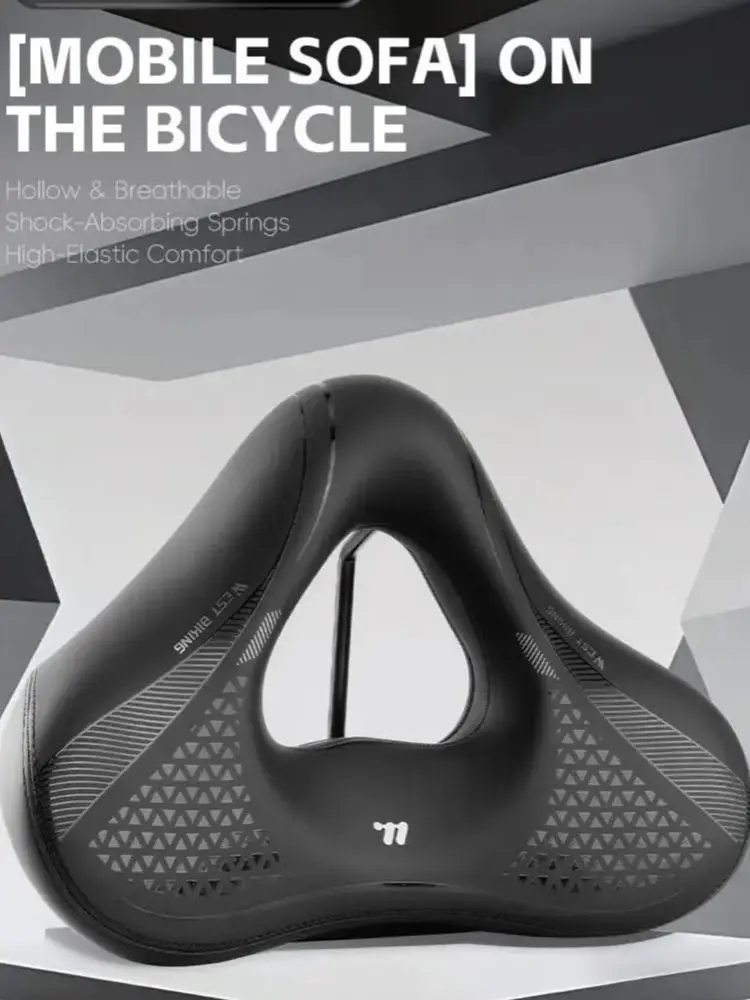 AliExpress West Biking WEST BIKING Bicycle Saddle Shock Absorption Cycling Bike Widen Thicken Cushion MTB Touring Bike Saddle Comfortable E-Bike Seat