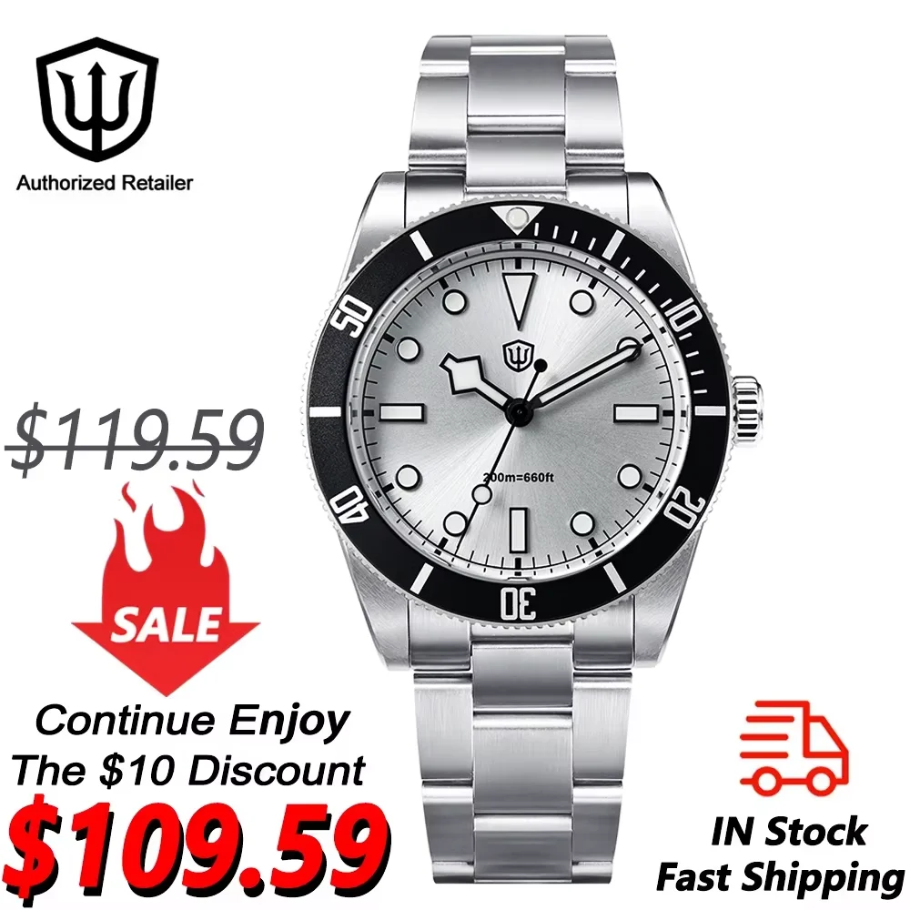 

Watchdives WD7922 BB54 Кварцевые часы VH31 20 бар Водонепроницаемые светящиеся сапфировые кристаллы Ar 37 мм Модные наручные часы из нержавеющей стали для дайвинга