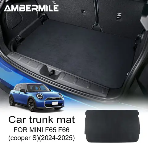 미니 쿠퍼 S F65 F66 2024 2025 액세서리 용 스웨이드 뒷 트렁크 패드 더러운 카고 라이너 매트 커버 장식 플란넬