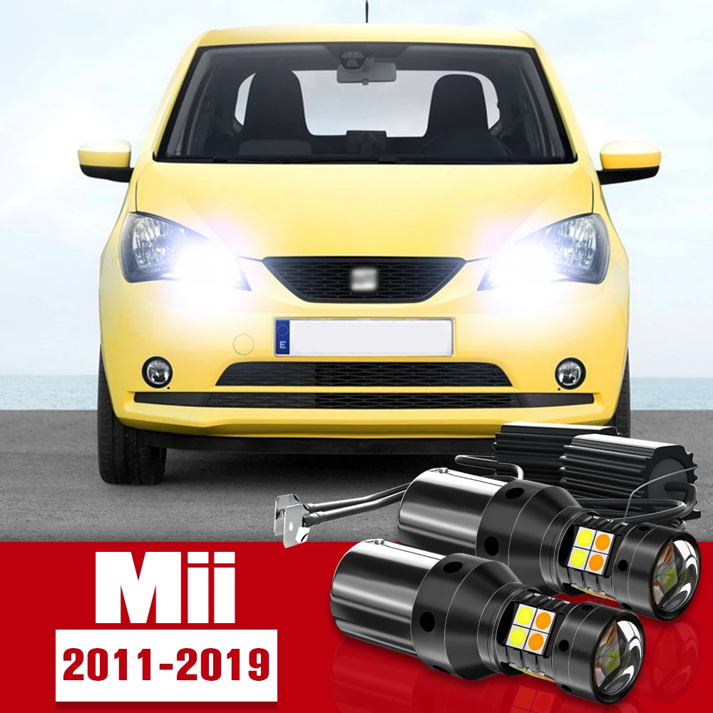 

2pcs LED Accessories Dual Mode Turn Signal+Daytime Running Light DRL For Seat Mii 2011-2019 2012 2013 2014 2015 2016 2017 2018