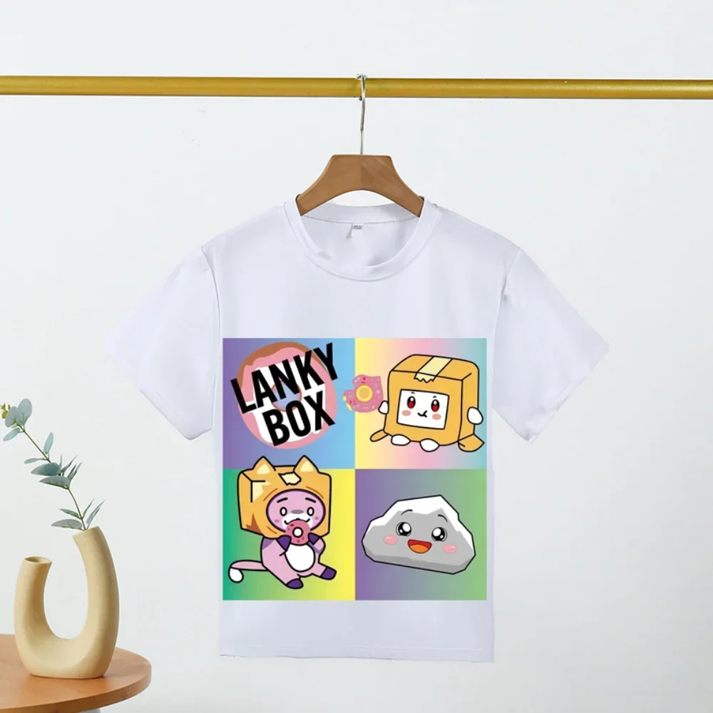 Kawaii Cartoon Lanky Box Cute Printed Children Teen T-shirt Summer Short Sleeve Cotton Girl Boy Clothing Fashion Baby Top Tee