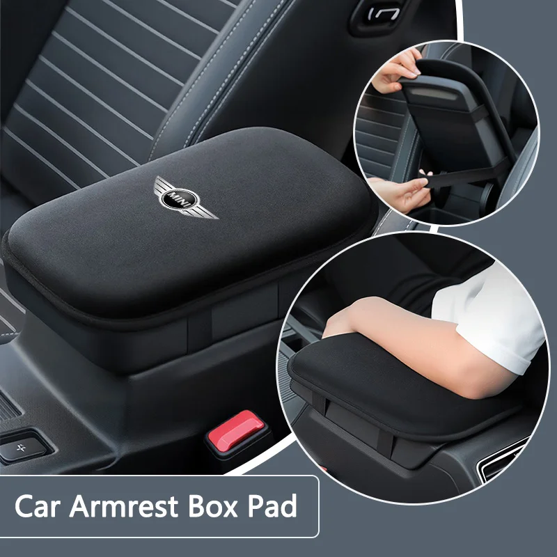 

Soft Suede Leather Car Armrest Box Cushion Auto Center Console Anti-Scratch Accessory Pad For MINI Cooper JCW WORKS R55 R56 F55