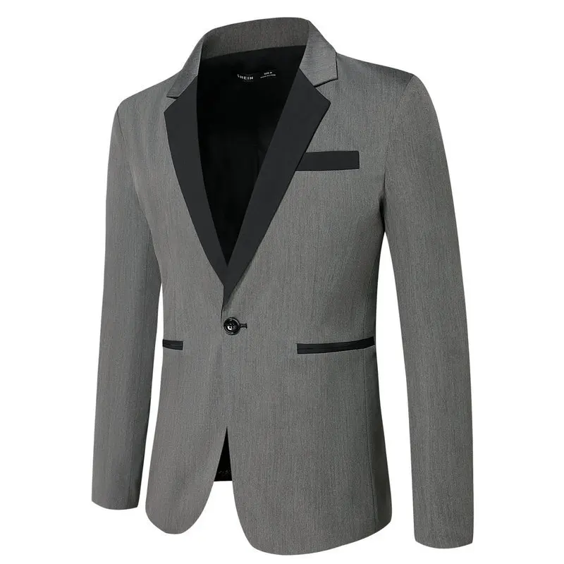 British Gentleman One Button Casual Suit Stage Banquet Wedding Bridesman Business Suit Single Western Coat Trendy