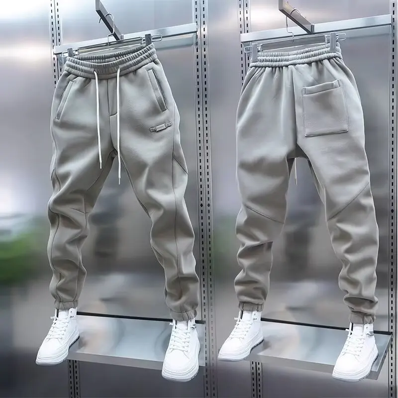 Men's Pants - Solid Color Casual Pants, Sweatpants, New Style Tapered Pants, Stretchy and Versatile Short Pants.