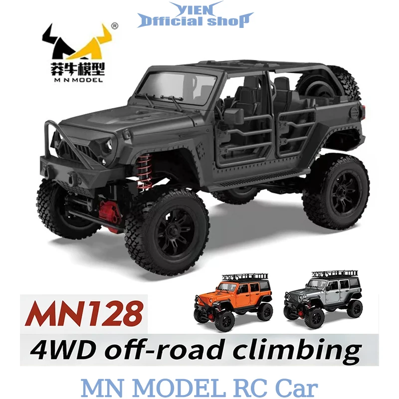 RC Crawler 4x4 Car MN128  2.4G Climbing Buggy Professional with LED Light Full Scale Remote Control Cars Toys for Boys Gift