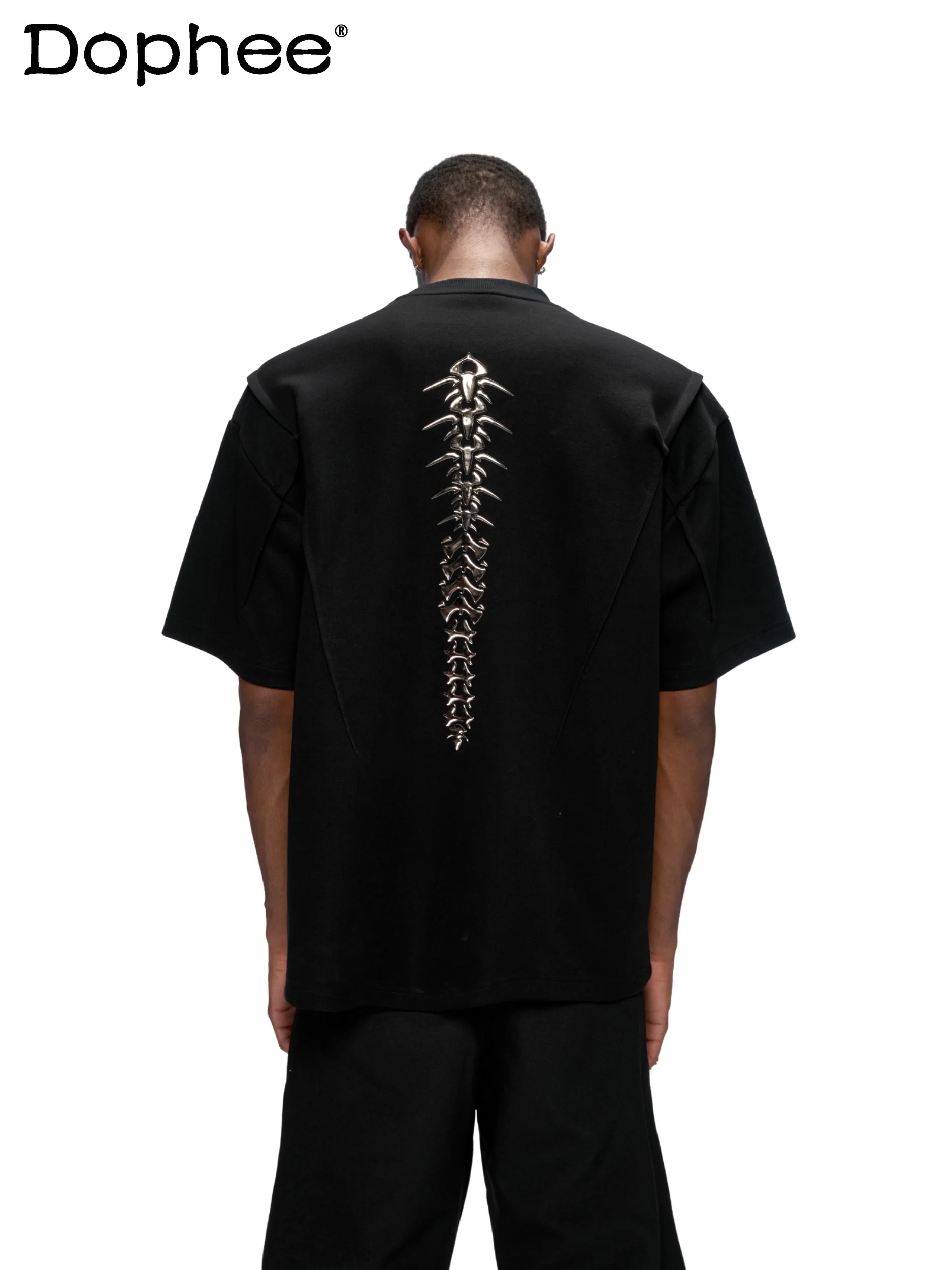 

American High Street Fashion Trend Round Neck Short-sleeved T-shirt Handsome Boys and Teenagers Casual Loose Half-sleeved Top