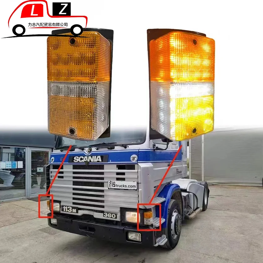 Accesorios de lámpara de piezas para camión SCANIA, 112, 113, 1980-1996, esquina, 771-1501 R, 394769 L, 394768, 1 unidad