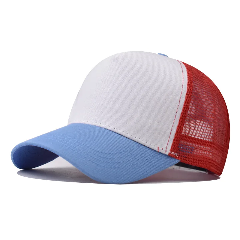 Neue 5-teilige Mesh-Baseballkappe für Erwachsene, Hip-Hop, gebogene Snapback-Hüte, Sommer-Sonnenschutz, Sonnenhut, einfache Trucker-Kappe, Werbung – Detail 7