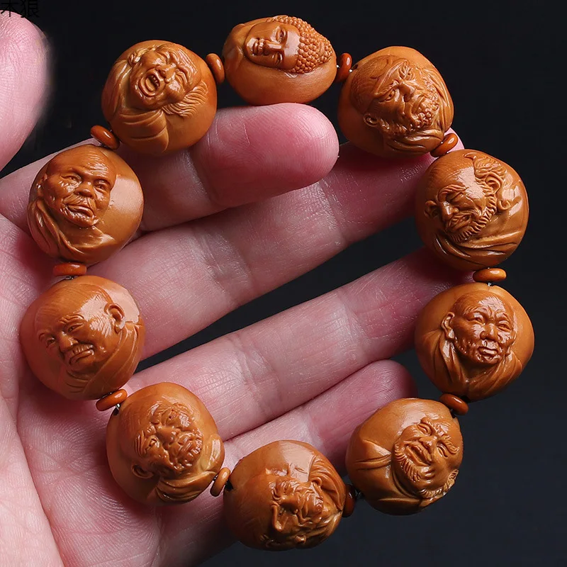 

2.3 Floating Realistic Three Crazy Double-Sided Eighteen Arhat Olive Pit Bracelet