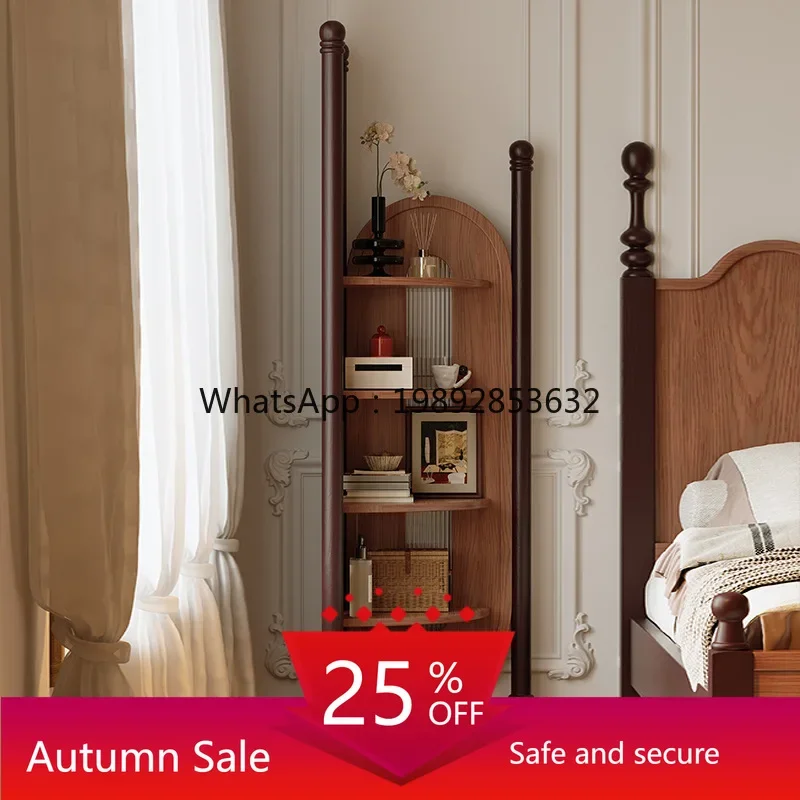 LYY Corner Cabinet Living Room Corner Wall-Mounted Storage Vintage Style Solid Wood Retro Home Side Cabinet
