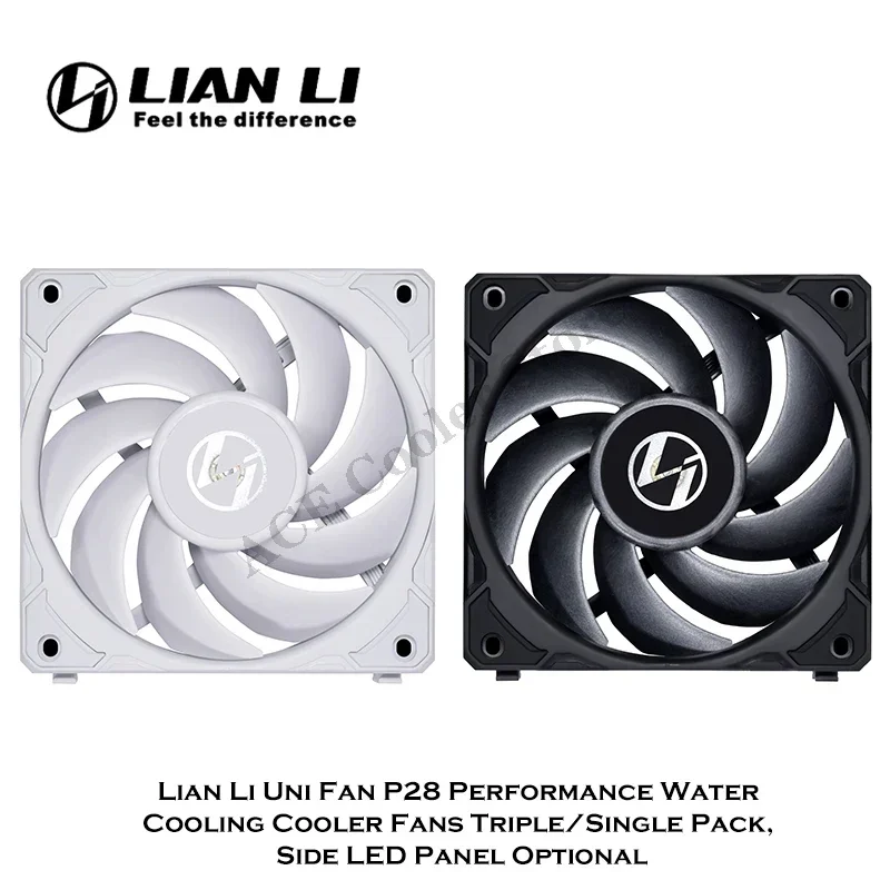 Lian Li P28 Uni Fan Performance Water Cooling Cooler Fans Triple/Single Pack, Side LED Panel Optional