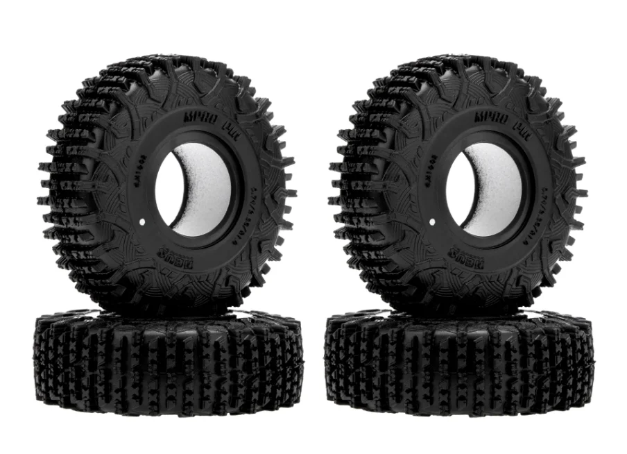 MEUS Racing MS6 1.0-inch RC Rubber Tire Set 64MM & 60MM For 1/18 TRX4M 1/24 SCX24 FCX24 AX24