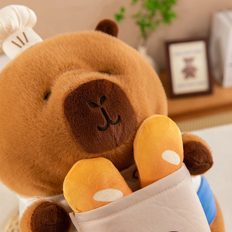 30 cm Chef pain Capybara peluche Kawaii Capibara Anime moelleux jouet mignon poupée animaux en peluche doux poupée en peluche enfants cadeau d'anniversaire