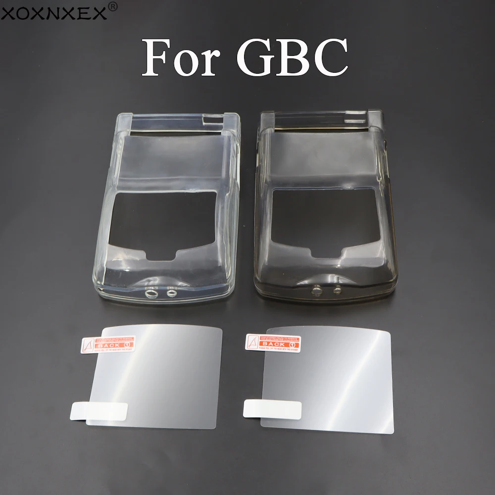 Transparente Gehäuse Shell Schutzhülle Für GBC Gameboy Farbe Game Controller TPU Klar Weiche Fall Hülse Mit Bildschirm Len Film