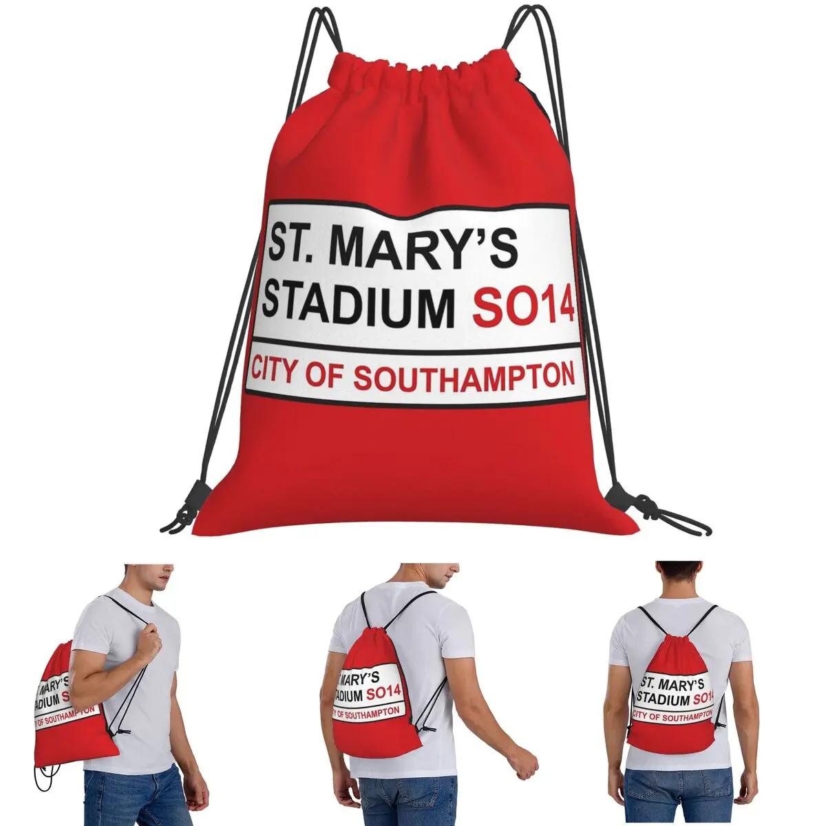 Southampton Football Team St. Mary's Stadium Street Sign Backpacks Fashion Drawstring Bags Sports Bag Book Bags Travel Students