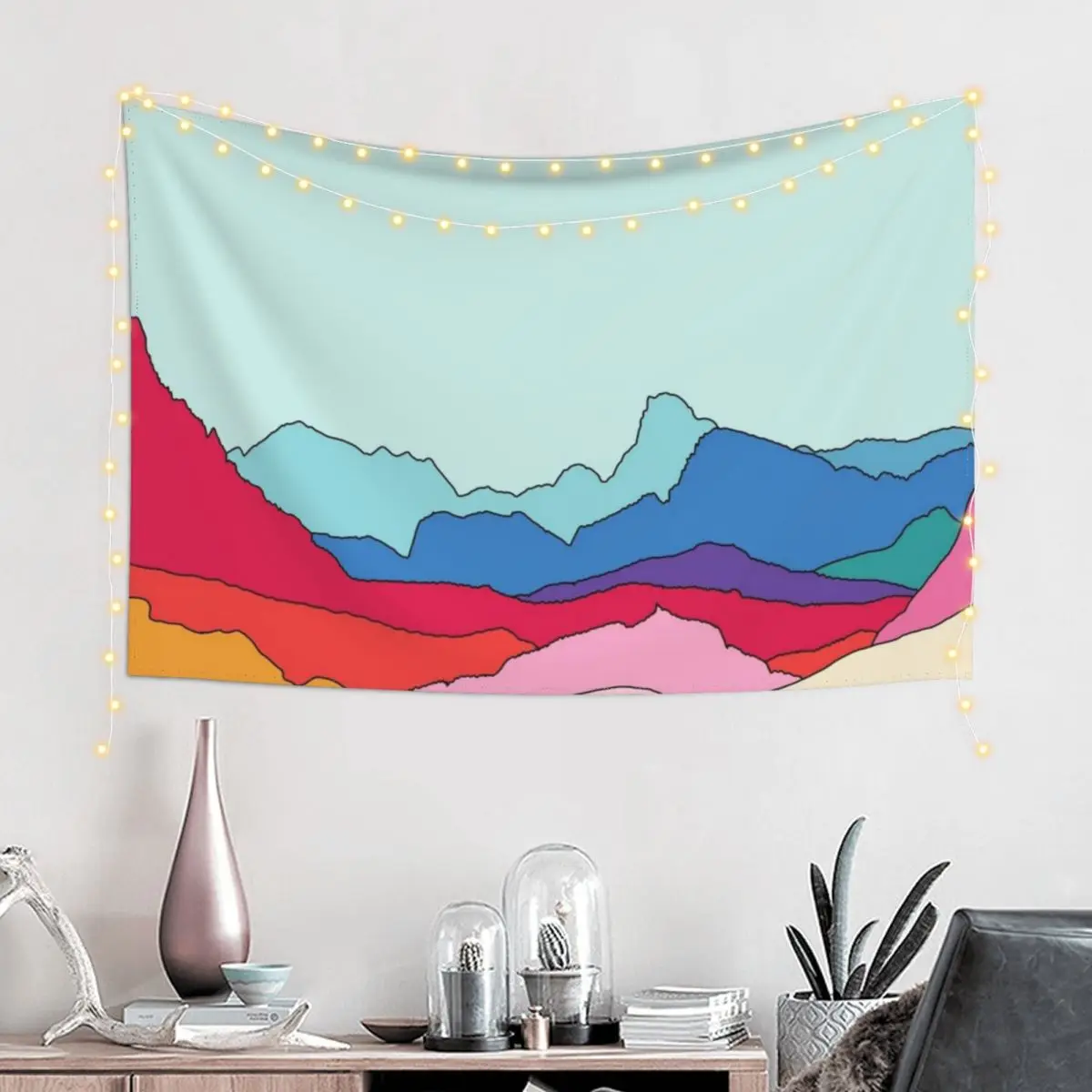 Rainbow mountains by Elebea Tapestry Room Design Bedroom Decoration Japanese Room Decor Tapestry