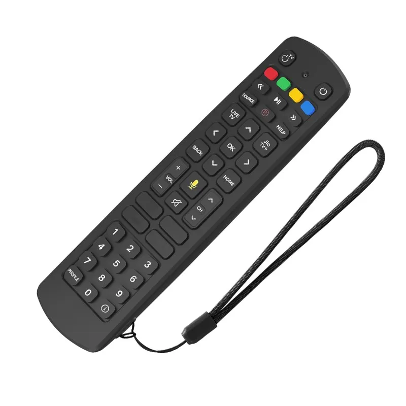 ABKN Remote Control Cover for Jio TV Silicone Case Dustproof Shockproof Scratch-Resistant Full Coverage Black