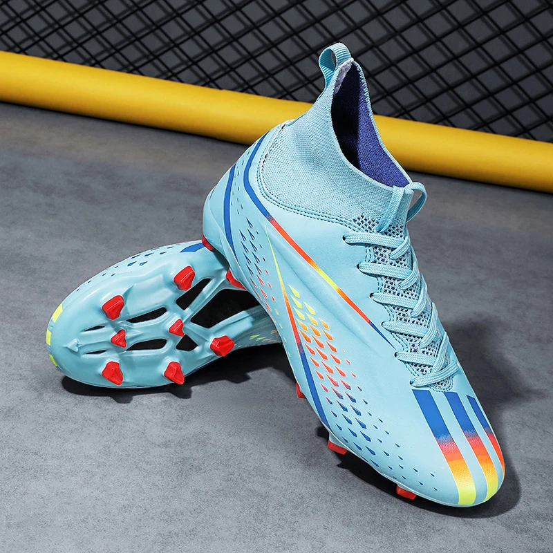 Men Football Boots Sport Training Match Outdoor Soccer Shoes Long Spikes FG/TF Boys Non Slip Cleats Indoor Futsal Comfortable