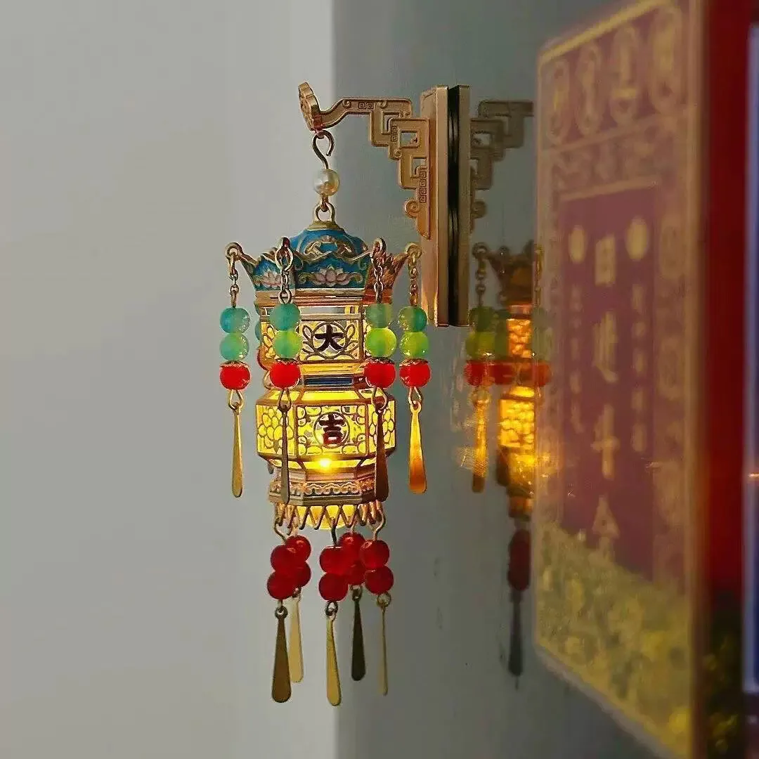 Beijing Palace Museum Auspicious Lantern Fridge Magnet Lighting Tourist Chinese Style Souvenir Gift Box Chinese New Year
