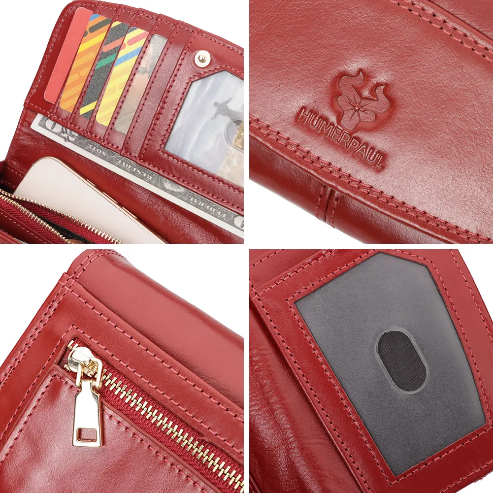 ファッション女性の長財布本革 RFID ハンドバッグカードとコイン用大容量携帯電話マネーバッグ